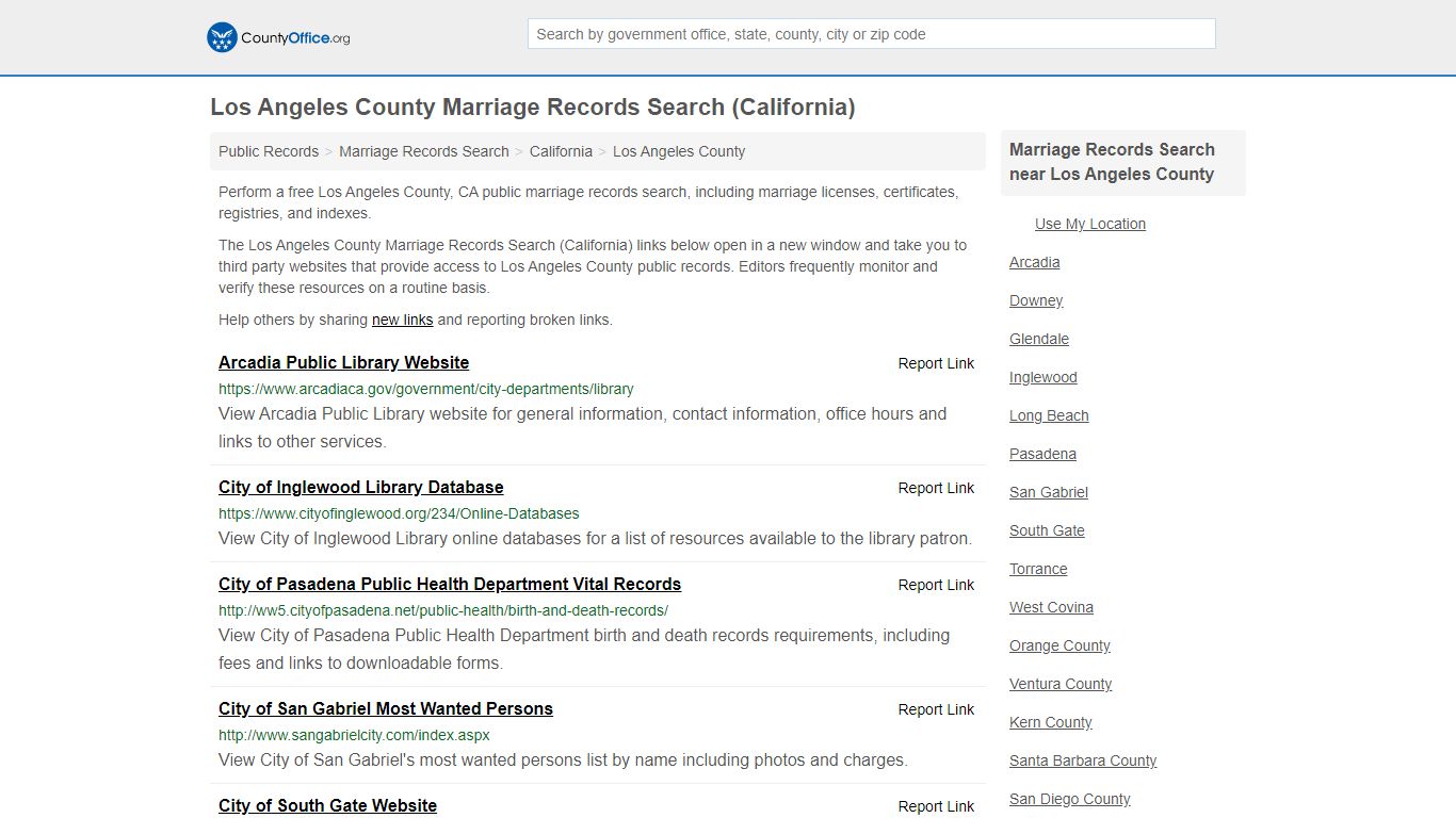 Marriage Records Search - Los Angeles County, CA (Marriage ...
